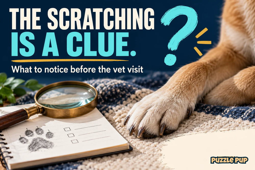 Editorial cover: THE SCRATCHING IS A CLUE. What to notice before the vet visit