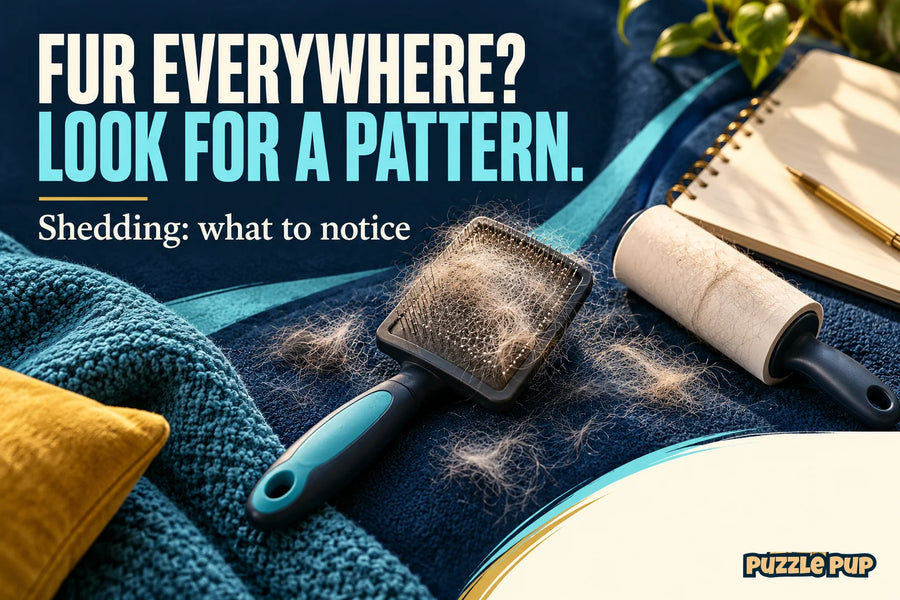 Editorial cover: FUR EVERYWHERE? LOOK FOR A PATTERN. Shedding: what to notice