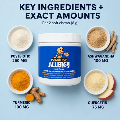 Allergy chews key ingredients and exact amounts per serving