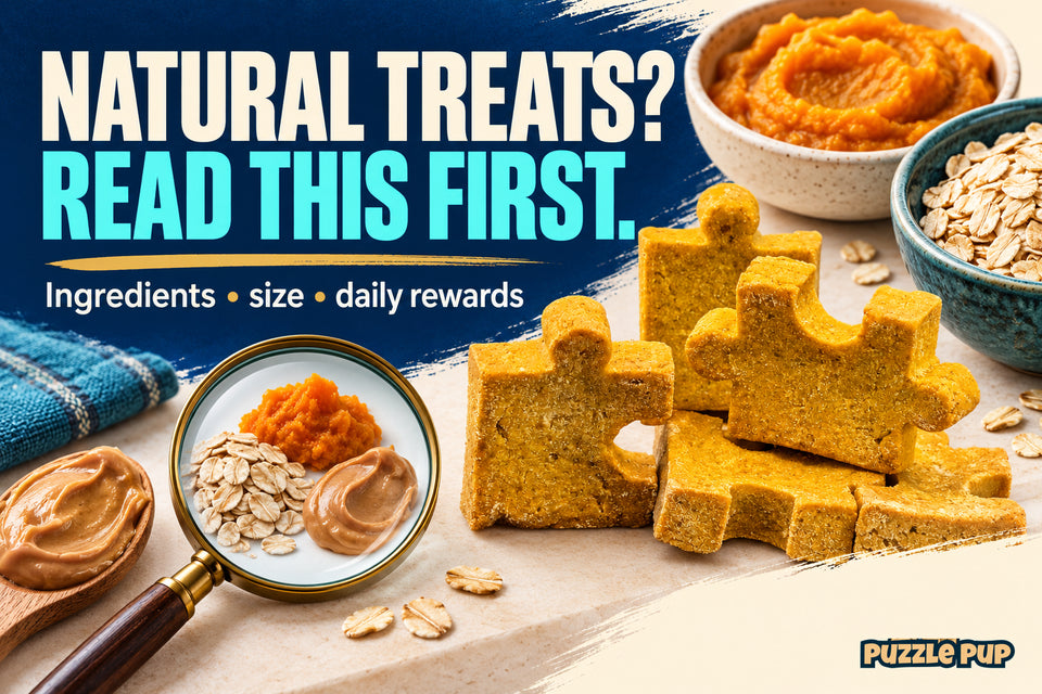 Editorial cover: NATURAL TREATS? READ THIS FIRST. Ingredients • size • daily rewards