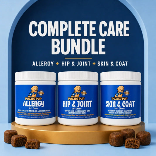 PuzzlePup Complete Care Bundle with Allergy, Hip & Joint, and Skin & Coat soft chews