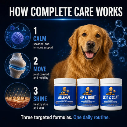 How PuzzlePup Complete Care supports allergy, mobility, and skin and coat wellness
