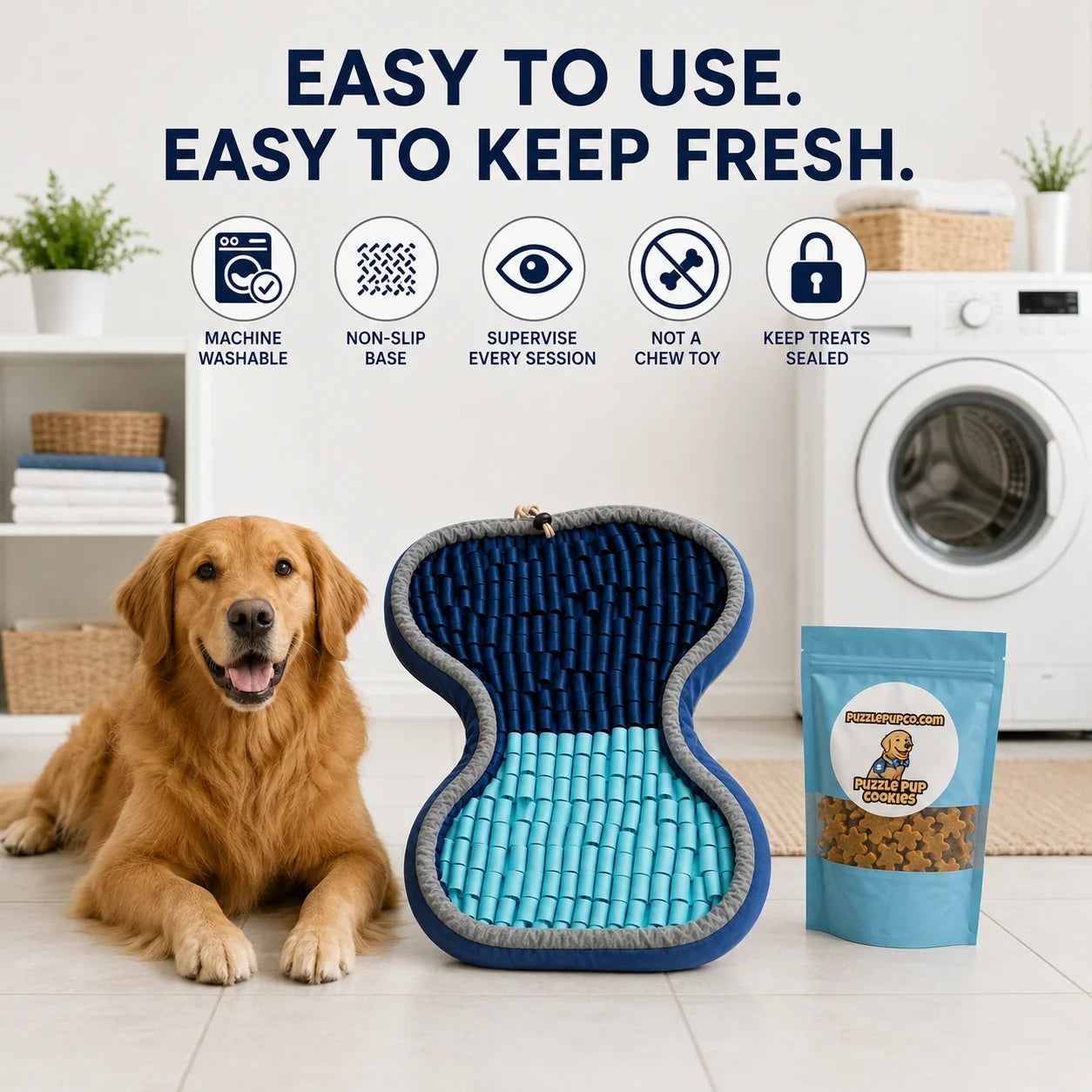 PuzzlePup Snuffle Mat care and safety instructions