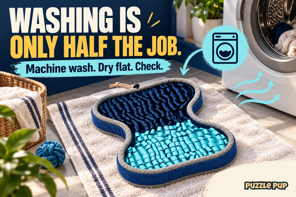 Editorial cover: WASHING IS ONLY HALF THE JOB. Machine wash. Dry flat. Check.