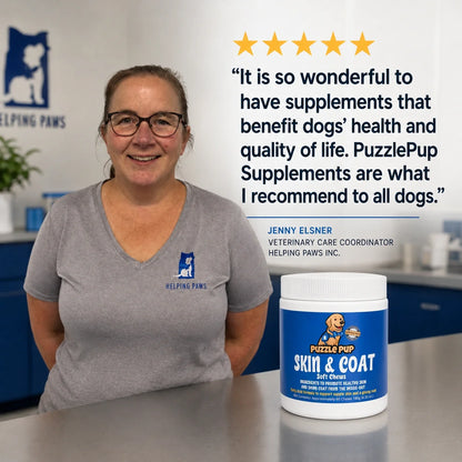 Jenny Elsner, Veterinary Care Coordinator at Helping Paws Inc., recommends PuzzlePup supplements