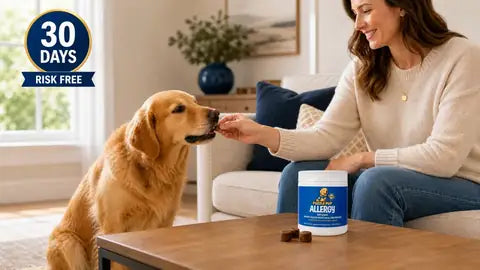 PuzzlePup Allergy Soft Chews jar with soft chews