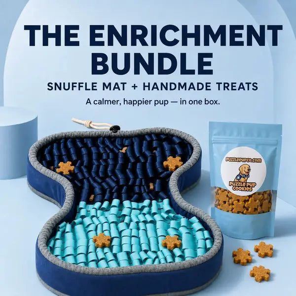 PuzzlePup Snuffle Mat with handmade Pumpkin and Peanut Butter treats